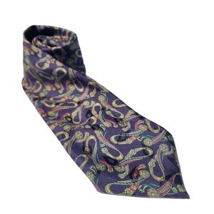 Vintage Old Money Edsor Kronen Neck Tie Purple Gold Red Green Regency Ribbons